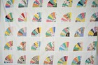 Large 40 s  grandmother s Fan  Antique Quilt Top  beautiful Vintage Fabrics 