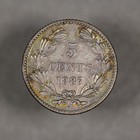 1887 Nicaragua Silver 5 Centavos Toned