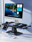 Computer Monitor Stand Desk Riser 5 76 5 Inch Height Adjustable Drawer Shelf