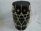 Wooden Musical Dholak Bolt Brown Black Instrument Drum With Carry Bag