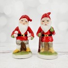 Vintage Lego Taiwan Christmas Santa Gnome Elf Ceramic Figurines