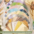 144 Sheets Textured Scrapbook Paper  8 Pack Decorative Craft Paper And Mesh Fabr