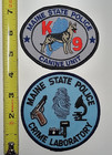 Lot Of 2 Maine State Police K9 Canine Me Police Patch   Me Crime Lab Csi Patch