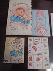 Lot Of 6 Vintage 1960s Used Greeting Cards  Gift For Baby Shower