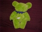 12  Lime Green Jointed Grateful Dead Plush Bear With Tags 1990 Liquid Blue  