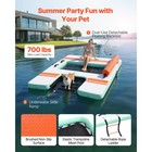 Uimoso Inflatable Floating Dock 8 X 6 Ft Platform W  Mesh Pool Removable Ladder
