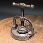 Antique Style Cast Iron Screw Press Nutcracker     Primitive Desktop Tool