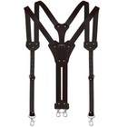 Genuine Leather Suspenders For Men Heavy Duty With Strong Clips  black 