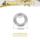 18pcs 0 6  Metal O Ring 304 Stainless Steel Welded O Rings 3x15mm