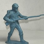 3 Vintage Marx Toys Civil War Confed  Army Infantry Blue Plastic Soldier 54mm