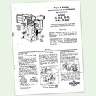 Briggs And Stratton Model 19-fb Engine Operators Owners Maintenance Manual   19