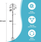 6-hook Bird Feeding Station Kit  Wild Bird Feeder Stand Pole  Multi-feeder Kit S