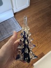 Clear   Blue Art Glass Christmas Tree 6 5   