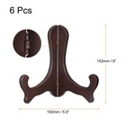 6pcs 6  Easel Plate Holder  Plastic Folding Display Stand Brown For Decorative