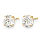 14k Yellow Gold Madi K 6mm Round Cz Basket Set Stud Earrings Real Solid Gold