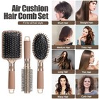 Hair Brush Set With Detangling Nylon Pins Massage Paddle Brush Cushion Hair Comb