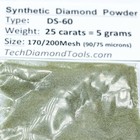 Techdiamondtools Diamond Powder 170 Grit 90-75 Microns  25 Cts   5 Grams