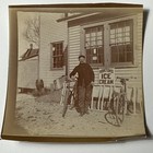 1890s Horton   s Ice Cream Sign Man Bicycles Shop Antique Albumen Photo
