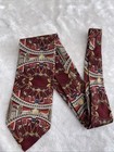 Ermenegildo Zegna Silk Men s Necktie Italy Maroon  Gold  Red  Gray Architectural