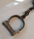 Vintage Antique Iron Handcrafted Handcuffs W key   Cuffs 3 X 10 5 No Maker Id