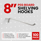 100 Pack Peg Board Pegboard Shelving Hooks 8  Length Wholesale Lot