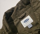 Old Navy Jacket Womens Green Embroidered Floral Military Army Utility-size Med