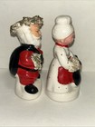 Vintage Mcm Napco Santa Mrs  Claus Spaghetti Salt   Pepper Shaker Set Christmas
