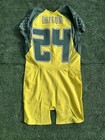 Oregon Ducks Game Player Worn Team Issued Jersey  24 Nike Retro Steel Yellow