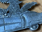 Vintage Jj  jonette Jewelry  Southwest Theme Coyote In A Car Brooch Pin Pewter