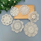 6pcs 6-10inch Vintage Hand Crochet Lace Doilies Round Placemats Flower Doily New