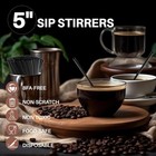 600pcs Black Plastic Cocktail Straws 5  Drink Stir Sticks Disposable Coffee Stir