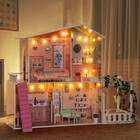 Robud Large 1 6 Wooden Dolls House Furniture Dollhouse Playset With Led For Kids