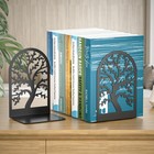 Bookends 1 Pair  Black Metal Tree Bookends For Shelves  Unique Decorative Boo   