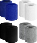 4 Pairs Sweatbands Sports Wristband Arm Bands Sweat Absorption For Men   Women