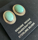 Vintage Navajo Sterling Turquoise Post Earrings Signed H