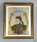 Antique Chinese China Qing Dynasty Watercolor Painting Portrait Rice Paper 19thc