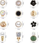 12 Pairs Clip-on Earrings For Women Cute Crystal Pearl Non-piercing Studs