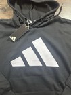 Adidas Men s Big Logo Fleece Hoodie Sweatshirt Long Sleeve Large Black Jy6603
