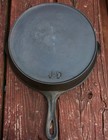 Antique Raised   8 Cast Iron Initial Skillet 10 5  Raised J d  On Bottom