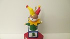 Vtg Enesco Jester Clown Handpainted Wood Jack In The Box Christmas Tree Ornament