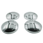 Chrome Metal 8  Dome Style Hub Caps Dome Semi Truck 4 Pcs Rear Wheel Covers