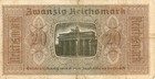 Currency Germany 1940 Ww2 Fascism War Era 20 Reichsmark Zwanzig Circulated Worn 