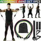 11 Pcs Resistance Band Set Yoga Pilates Abs Exercise Fitness Tube Workout Bands