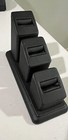 Black Leather 3 Ring Stand Jewelry Display