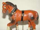 Antique Hand Painted Composition   Wood Horse On Platform Pull Toy  German
