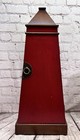 Vintage Red Pyramid Cd Tower Cabinet 25    Wood Storage Accent Cabinet Shelf