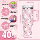 Whaline 40oz Halloween Tumbler With Handle Straw And Lid  40 Ounces  Pink