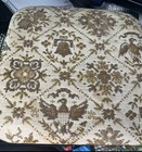 Redmon Co Vintage Sewing Box Basket Eagle Floral Brown Hinged Lid Padded Top
