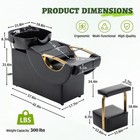 Large Shampoo Bowl   Chair W Footstool Spa Beauty Barber Backwash Unit Chair Bed
