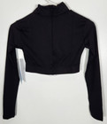 Danskin Women   s Size Small  4-6  Black Turtleneck Crop Top Long Sleeve Dancewear